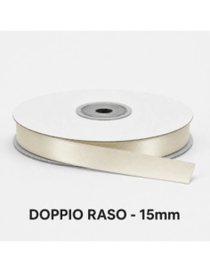 Nastro Doppio Raso 16 mm x 50 m - Naturale - bobina