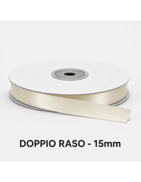 Nastro Doppio Raso 16 mm x 50 m - Naturale - bobina