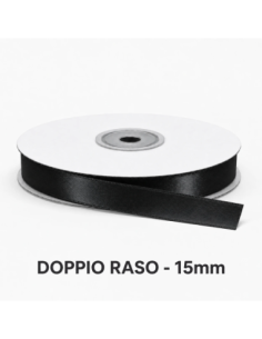 Nastro Doppio Raso 16 mm x 50 m - Nero - bobina