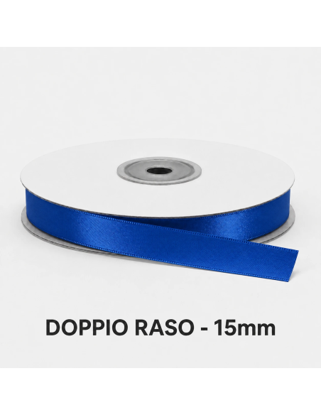 Nastro Doppio Raso 16 mm x 50 m - New Blue - bobina