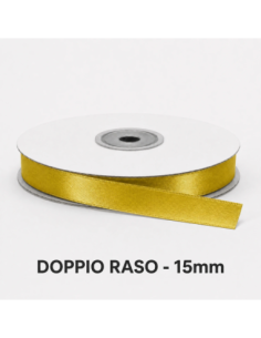 Nastro Doppio Raso 16 mm x 50 m - Oro - bobina