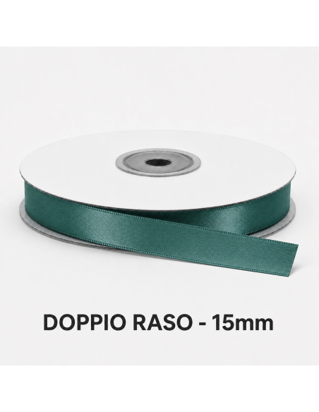 Nastro Doppio Raso 16 mm x 50 m - Petrolio - bobina