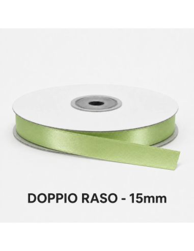 Nastro Doppio Raso 16 mm x 50 m - Pistacchio - bobina