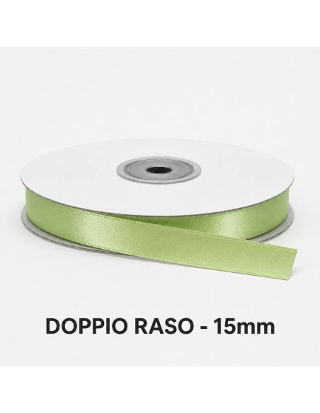 Nastro Doppio Raso 16 mm x 50 m - Pistacchio - bobina