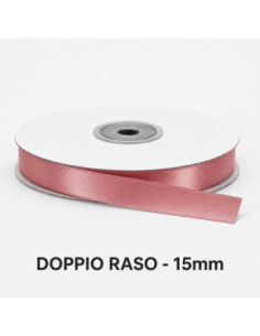 Nastro Doppio Raso 16 mm x 50 m - Rosa Antico - bobina