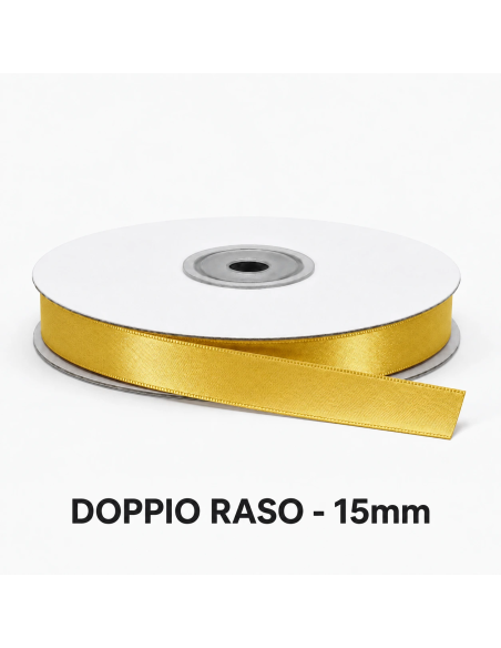 Nastro Doppio Raso 16 mm x 50 m - Senape - bobina