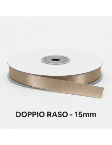 Nastro Doppio Raso 16 mm x 50 m - Vaniglia - bobina