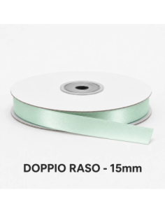 Nastro Doppio Raso 16 mm x 50 m - Verde Acqua - bobina