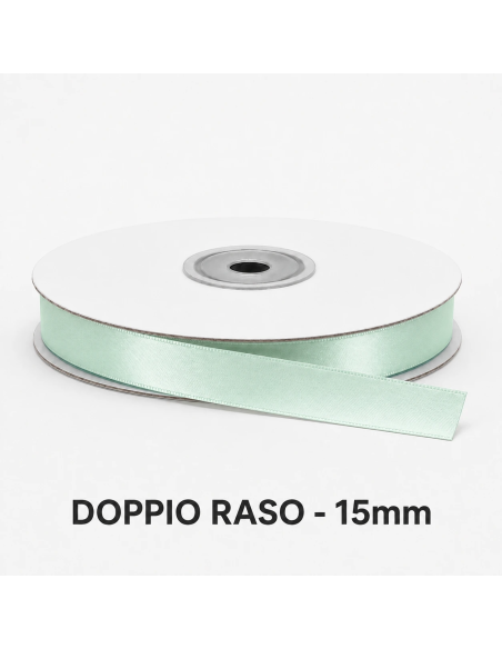 Nastro Doppio Raso 16 mm x 50 m - Verde Acqua - bobina