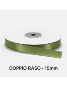 Nastro Doppio Raso 16 mm x 50 m - Verde - bobina