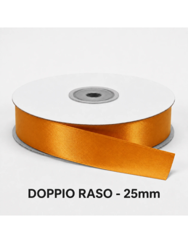 Nastro Doppio Raso 25 mm x 50 m - Arancio - bobina
