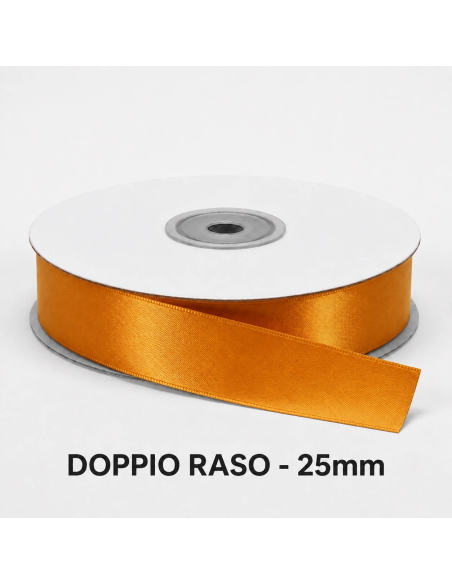 Nastro Doppio Raso 25 mm x 50 m - Arancio - bobina