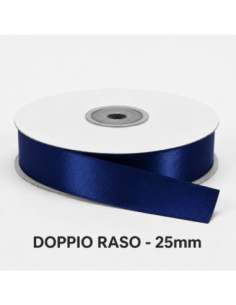 Nastro Doppio Raso 25 mm x 50 m - Blu Notte - bobina