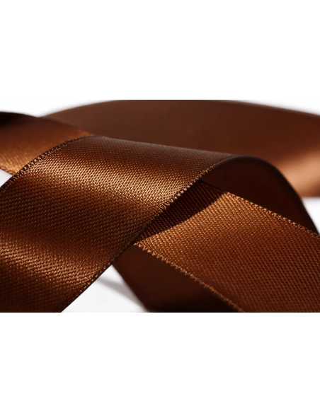 Nastro Doppio Raso 25 mm x 50 m - Cioccolato - dettaglio colore Cioccolato