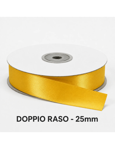 Nastro Doppio Raso 25 mm x 50 m - Girasole - bobina