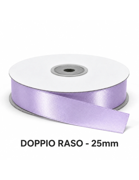Nastro Doppio Raso 25 mm x 50 m - Glicine - bobina