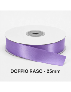 Nastro Doppio Raso 25 mm x 50 m - Lilla - bobina