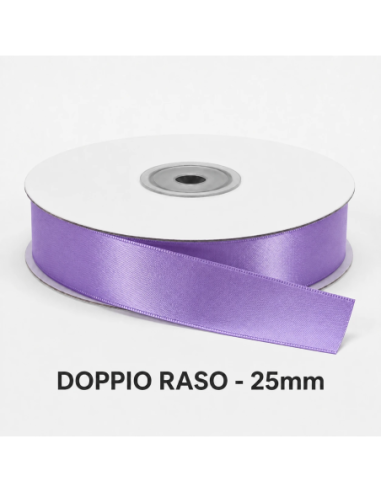 Nastro Doppio Raso 25 mm x 50 m - Lilla - bobina