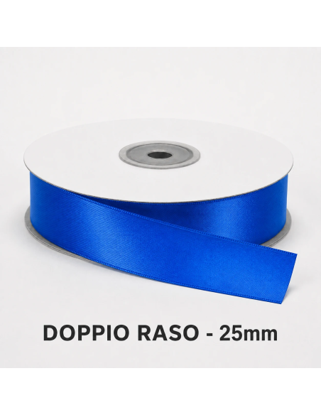 Nastro Doppio Raso 25 mm x 50 m - New Blue - bobina