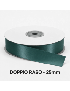 Nastro Doppio Raso 25 mm x 50 m - Petrolio - bobina