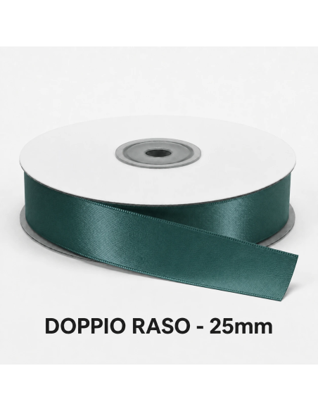 Nastro Doppio Raso 25 mm x 50 m - Petrolio - bobina