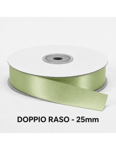 Nastro Doppio Raso 25 mm x 50 m - Pistacchio - bobina
