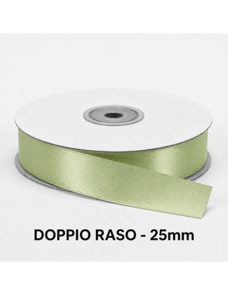 Nastro Doppio Raso 25 mm x 50 m - Pistacchio - bobina
