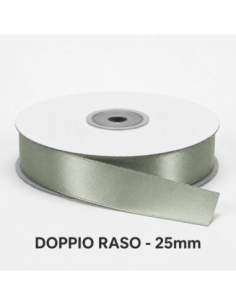 Nastro Doppio Raso 25 mm x 50 m - Salvia - bobina