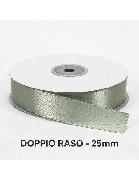 Nastro Doppio Raso 25 mm x 50 m - Salvia - bobina