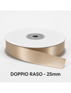Nastro Doppio Raso 25 mm x 50 m - Vaniglia - bobina