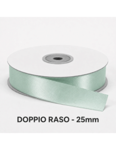 Nastro Doppio Raso 25 mm x 50 m - Verde Acqua - bobina