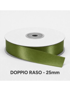 Nastro Doppio Raso 25 mm x 50 m - Verde - bobina