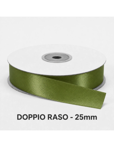 Nastro Doppio Raso 25 mm x 50 m - Verde - bobina