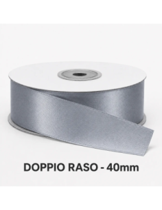 Nastro Doppio Raso 38 mm x 50 m - Argento - bobina