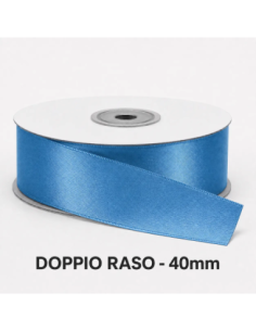 Nastro Doppio Raso 38 mm x 50 m - Avion Blue - bobina