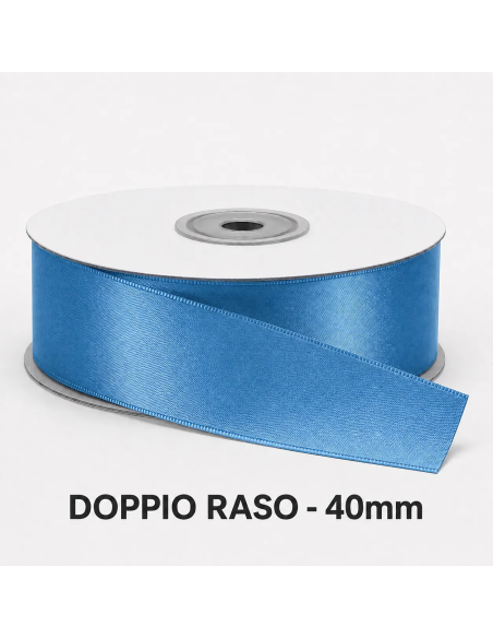Nastro Doppio Raso 38 mm x 50 m - Avion Blue - bobina