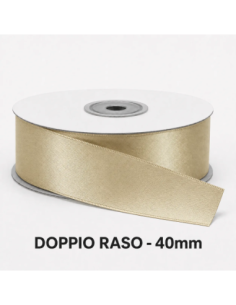 Nastro Doppio Raso 38 mm x 50 m - Beige - bobina