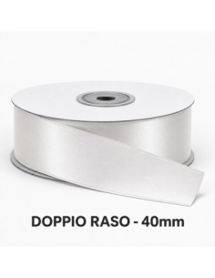 Nastro Doppio Raso 38 mm x 50 m - Bianco - bobina