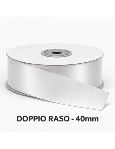 Nastro Doppio Raso 38 mm x 50 m - Bianco - bobina