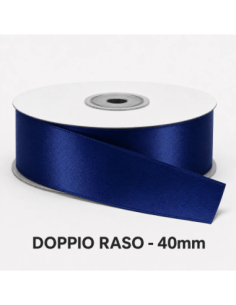 Nastro Doppio Raso 38 mm x 50 m - Blu Notte - bobina