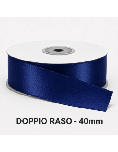 Nastro Doppio Raso 38 mm x 50 m - Blu Notte - bobina