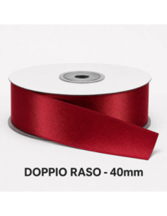 Nastro Doppio Raso 38 mm x 50 m - Bordeaux - bobina