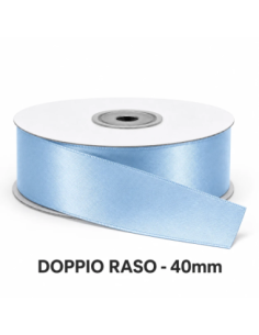 Nastro Doppio Raso 38 mm x 50 m - Celeste - bobina