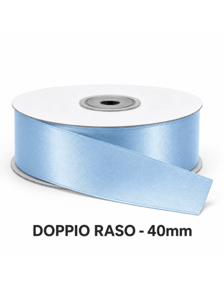 Nastro Doppio Raso 38 mm x 50 m - Celeste - bobina