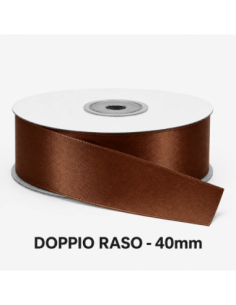 Nastro Doppio Raso 38 mm x 50 m - Cioccolato - bobina
