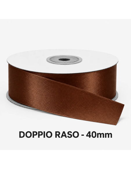 Nastro Doppio Raso 38 mm x 50 m - Cioccolato - bobina