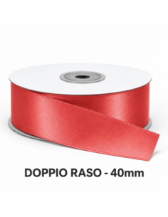 Nastro Doppio Raso 38 mm x 50 m - Corallo - bobina