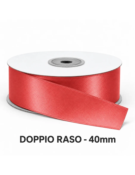 Nastro Doppio Raso 38 mm x 50 m - Corallo - bobina
