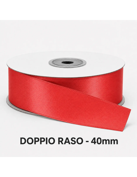 Nastro Doppio Raso 38 mm x 50 m - Geranio - bobina