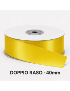 Nastro Doppio Raso 38 mm x 50 m - Giallo - bobina